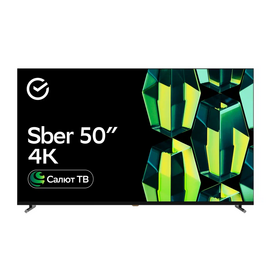  50" Телевизор Sber SDX 50U4124 черный 3840x2160, 4K Ultra HD, 60 Гц, Wi-Fi, Smart TV, Салют ТВ 