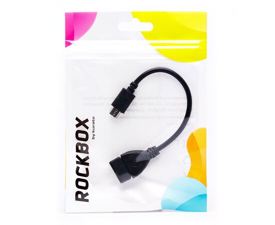  Кабель OTG - micro USB RockBox 10 см, чёрный 