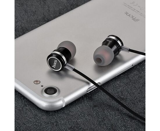  Проводные наушники с микрофоном внутриканальные Hoco M16 Ling saund metal universal, 3.5 Jack (black 