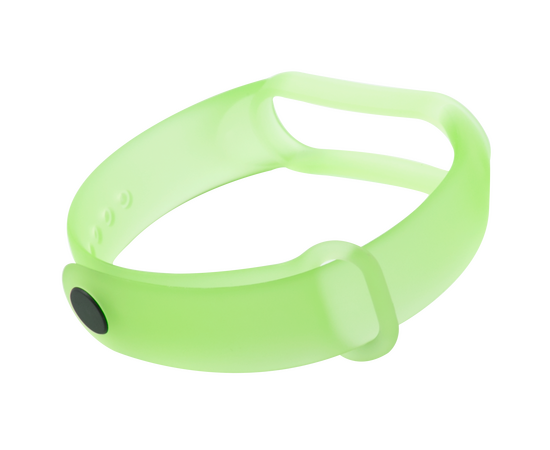  Ремешок силиконовый прозрачный для фитнес-браслета Xiaomi Mi Band 5/ Mi Smart Band 6, салатовый 