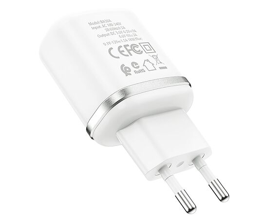  Адаптер Сетевой Borofone BA36A High QC3.0 1USB/5V/3A (white)(124170) 