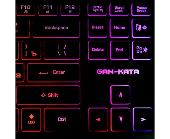  Проводной набор Dialog KMGK-1707U Gan-Kata мембранная, игровая клавиатура с подсветкой+мышь (133007) 