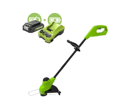  Триммер аккумуляторный Greenworks G24LT25K2 с 1хАКБ 2Ач и ЗУ (2107207SA) 