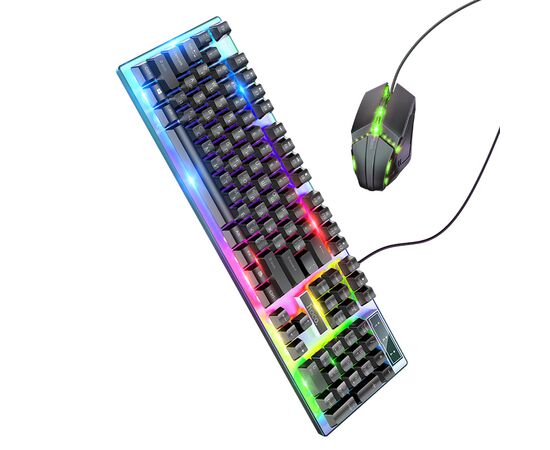  Игровая клавиатура и мышь HOCO GM18 Luminous, черный, Russian version 