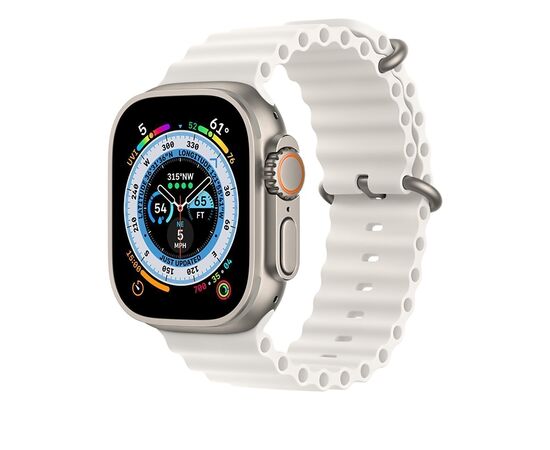  Силиконовый браслет  Ocean Band для Apple Watch 42/44/45/49/  для Smart X8 Ultra, Smart GS8 Ultra, белый 