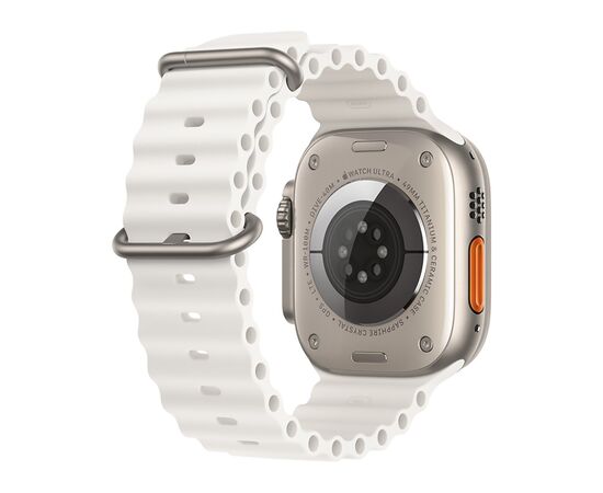  Силиконовый браслет  Ocean Band для Apple Watch 42/44/45/49/  для Smart X8 Ultra, Smart GS8 Ultra, белый 