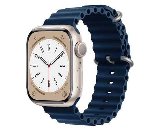  Силиконовый браслет  Ocean Band для Apple Watch 38/40/41/Smart X7 mini/Smart GS8 mini / темно-синий 