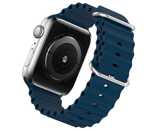  Силиконовый браслет  Ocean Band для Apple Watch 38/40/41/Smart X7 mini/Smart GS8 mini / темно-синий 