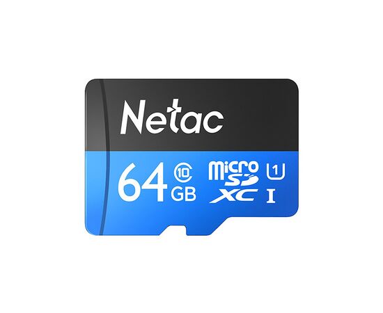  Карта флэш-памяти MicroSD 64 Гб Netac P500  Standard  UHS-I (90 Mb/s) без адаптера (Class 10)4(222573) 