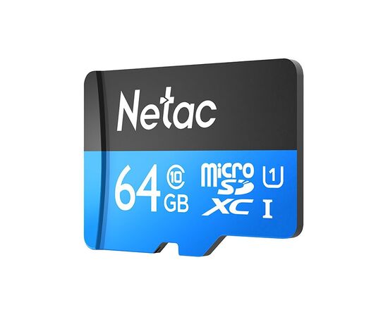  Карта флэш-памяти MicroSD 64 Гб Netac P500  Standard  UHS-I (90 Mb/s) без адаптера (Class 10)4(222573) 