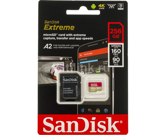  Карта памяти SANDISK MicroSDXC 256GB SDSQQVR-256G-GN6IA UHS-3 
