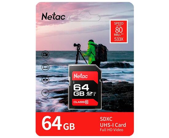  Карта памяти SDHC Netac P600 (NT02P600STN-064G-R) 64GB 