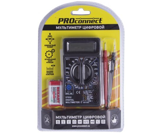  Портативный мультиметр PROconnect M832 (DT832) 13-3012 