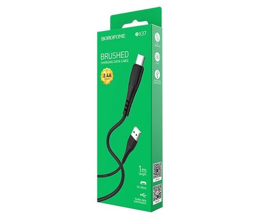  Кабель USB - micro USB Borofone BX37 Wieldy 100см 2,4A  (black) (122821) 