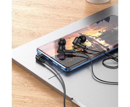  Проводные наушники HOCO M102 Ingenious, Jack 3.5mm, 1.2 м, черный 