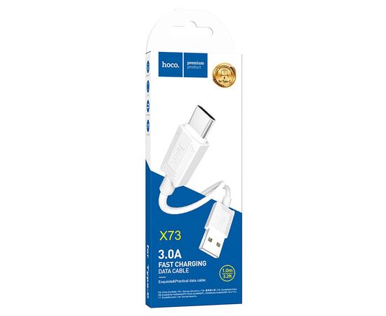  Кабель USB - Type-C Hoco X73 100см 3A (white) (206186) 
