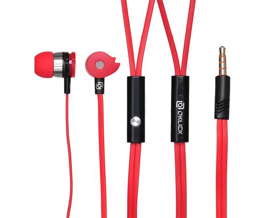  Наушники Oklick HS-S-210 1.2м красный 