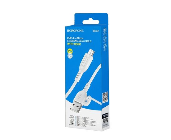  Кабель USB - micro USB Borofone BX91 100см 2,4A (white) (217412) 