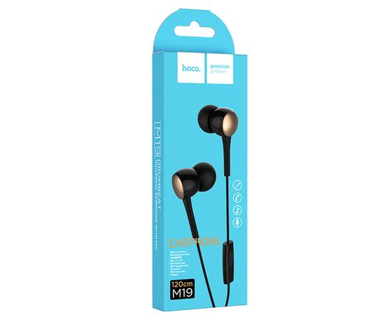  Проводные наушники HOCO M19 Drumbeat, Jack 3.5mm, 1.2 м, черный 