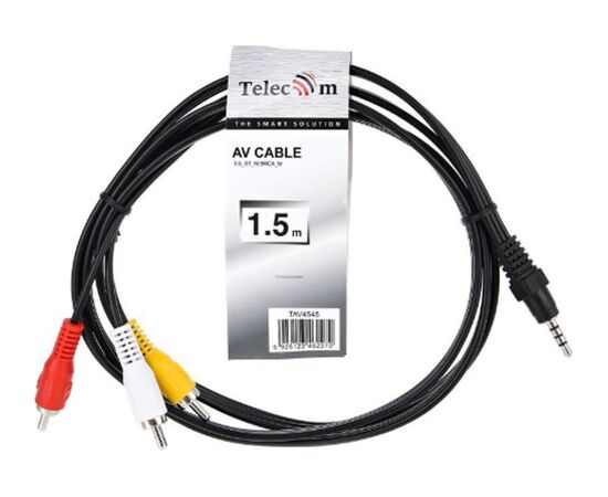  Аудиокабель TELECOM TAV4545-1.5m 3.5mm to 3RCA, 1.5m 