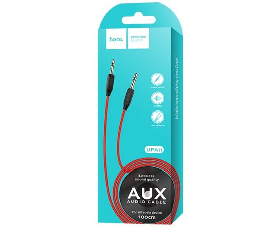  HOCO UPA11/ AUX аудио кабель/3.5 mm jack - 3.5 mm jack/ 1m/ позолоченные контакты/ Black 