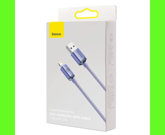  Кабель USB - Lightning Baseus Crystal Shine Series Fast Charging Data Cable 2.4A 2m, нейлон , CAJY000105 (Purple) 