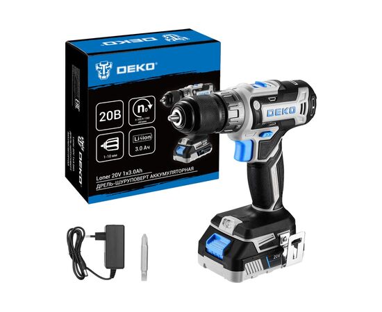  Дрель-шуруповерт Deko Loner 20V (085-1006) с аккум.и зу 