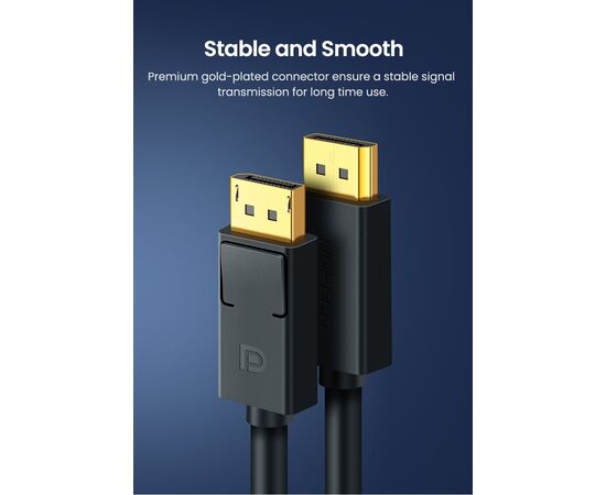  Кабель UGREEN DP102 10211 DP 1.2 Male to Male Cable 2m Black 