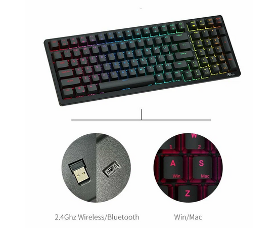  Клавиатура Royal Kludge RK98 Black USB/2.4 GHz/Bluetoth/RGB/Hot Swap/Brown switch 