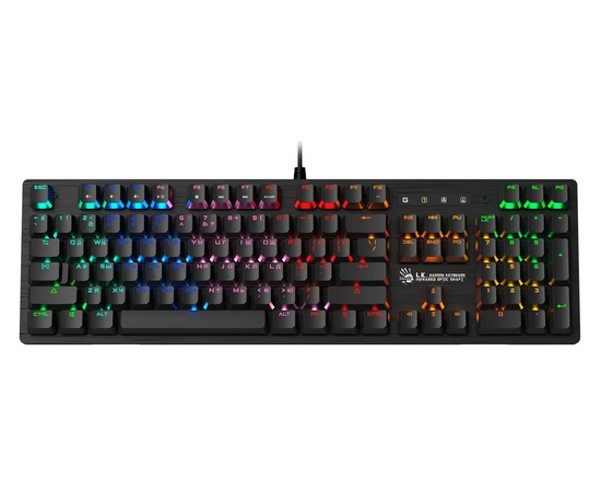  Клавиатура A4Tech Bloody B820R Blue S механическая черный USB for gamer LED (B820R BLACK (BLUE SWITCH)) 