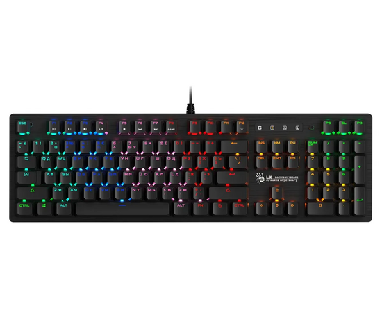  Клавиатура A4Tech Bloody B820R Blue S механическая черный USB for gamer LED (B820R BLACK (BLUE SWITCH)) 