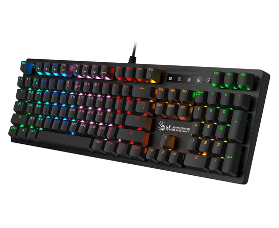  Клавиатура A4Tech Bloody B820R Blue S механическая черный USB for gamer LED (B820R BLACK (BLUE SWITCH)) 