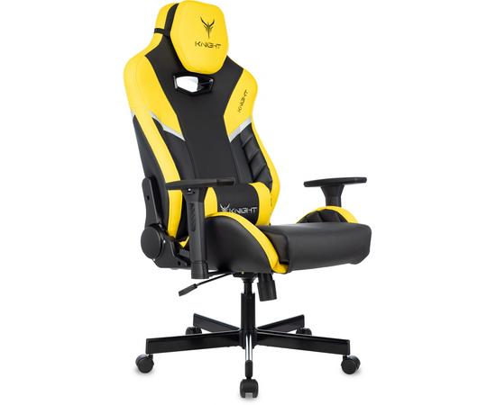  Кресло игровое Knight Thunder 5X Y черный/желтый эко.кожа 
