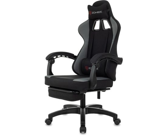  Кресло игровое Zombie Weaver G черный/серый с подголов. крестов. пластик подст.для ног пластик черный 