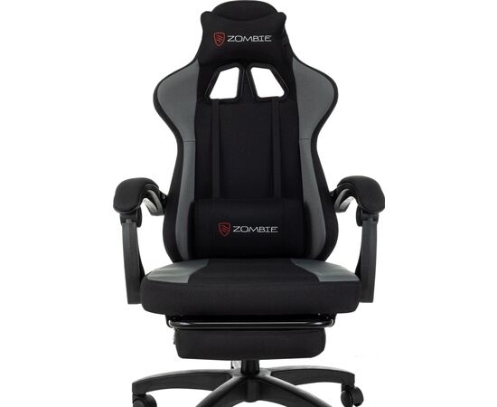  Кресло игровое Zombie Weaver G черный/серый с подголов. крестов. пластик подст.для ног пластик черный 