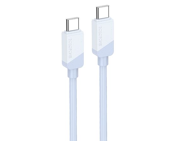  Кабель Type-C - Type-C Borofone BX107 PD 60W 100см 3A  (blue) (234642) 