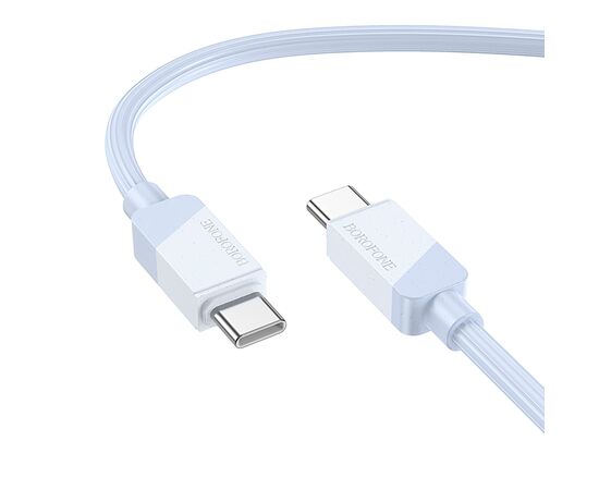  Кабель Type-C - Type-C Borofone BX107 PD 60W 100см 3A  (blue) (234642) 