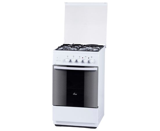  Комбинированная плита Flama RK 23-121 W белый, 85х50х60см, 3+1, духовка электрическая 