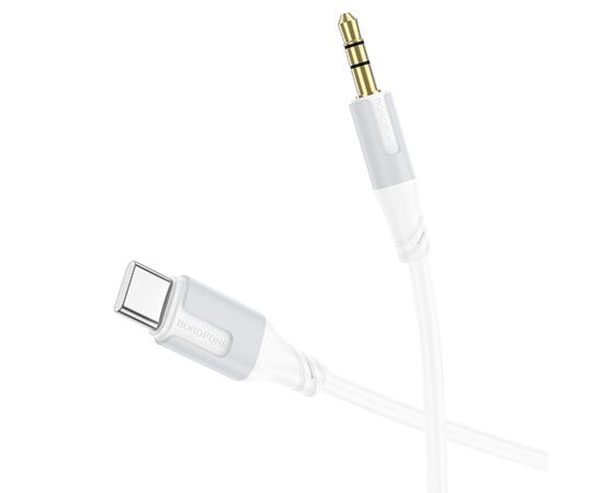  Аудиокабель BOROFONE BL19 AUX Jack 3.5 (m) - Type-C (m), 1 м, белый 