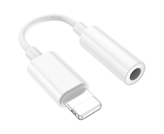  Переходник/Адаптер HOCO LS34 Original Lightning (m) - Jack 3,5 (f), 8 см, белый 