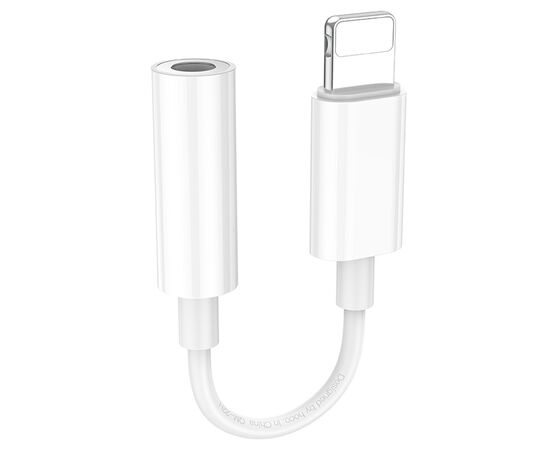  Переходник/Адаптер HOCO LS34 Original Lightning (m) - Jack 3,5 (f), 8 см, белый 