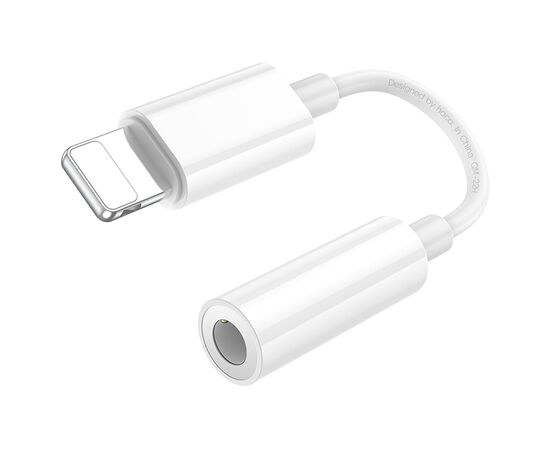  Переходник/Адаптер HOCO LS34 Original Lightning (m) - Jack 3,5 (f), 8 см, белый 
