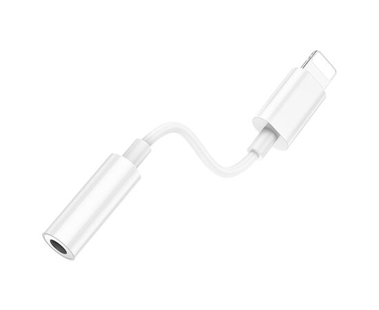  Переходник/Адаптер HOCO LS34 Original Lightning (m) - Jack 3,5 (f), 8 см, белый 