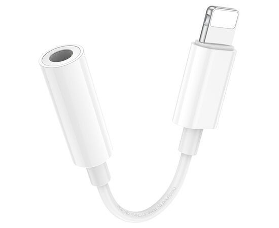  Переходник/Адаптер HOCO LS34 Original Lightning (m) - Jack 3,5 (f), 8 см, белый 