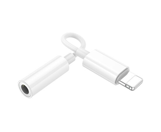  Переходник/Адаптер HOCO LS34 Original Lightning (m) - Jack 3,5 (f), 8 см, белый 