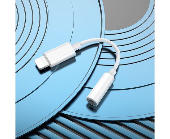  Переходник/Адаптер HOCO LS34 Original Lightning (m) - Jack 3,5 (f), 8 см, белый 