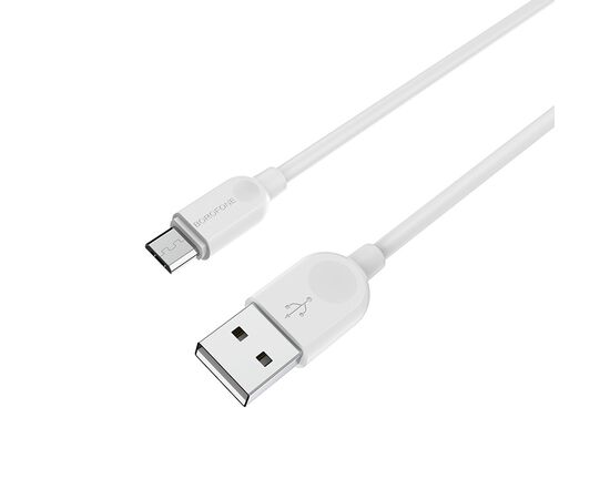  Дата-кабель USB 2.0A для micro USB Borofone BX14 ПВХ 1м (White) 