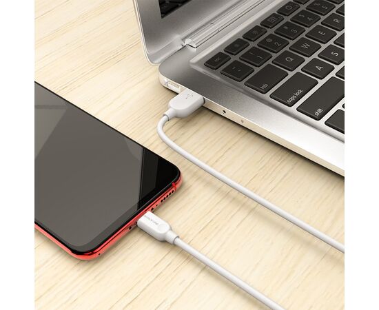  Дата-кабель USB 2.0A для micro USB Borofone BX14 ПВХ 1м (White) 