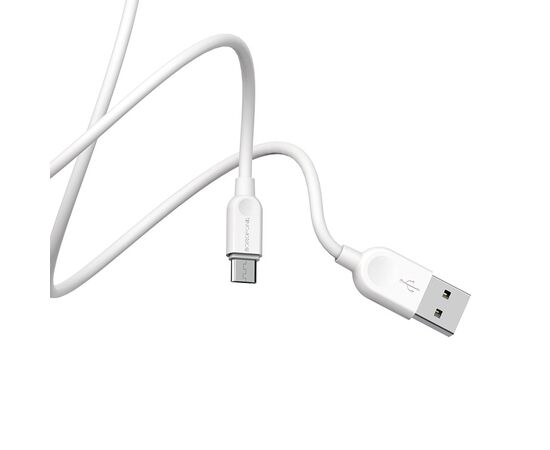  Дата-кабель USB 2.0A для micro USB Borofone BX14 ПВХ 1м (White) 