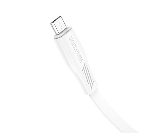  Дата-кабель USB 2.4A для micro USB Borofone BX85 ПВХ 1м (White) 